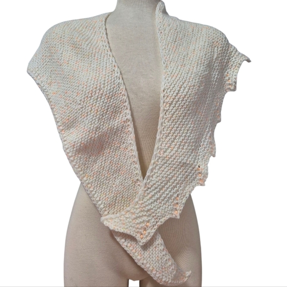 Handknit Dragon Wing Shawlette with Beads - Picture 2 of 5